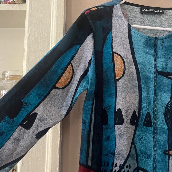 🏷️🎉🆕 nwt! • multicolor abstract geometric front button pocket tunic - Picture 8 of 17